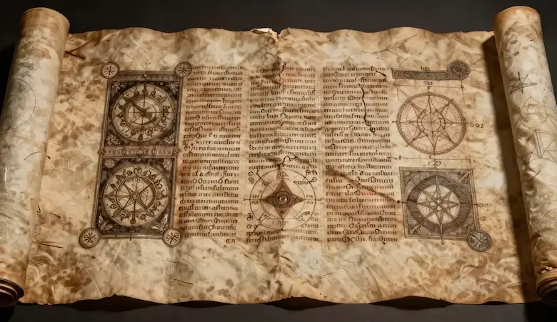 Ancient Hermetic vibration scroll diagram
