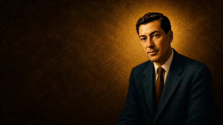 Oil painting style portrait of mystic Neville Goddard
